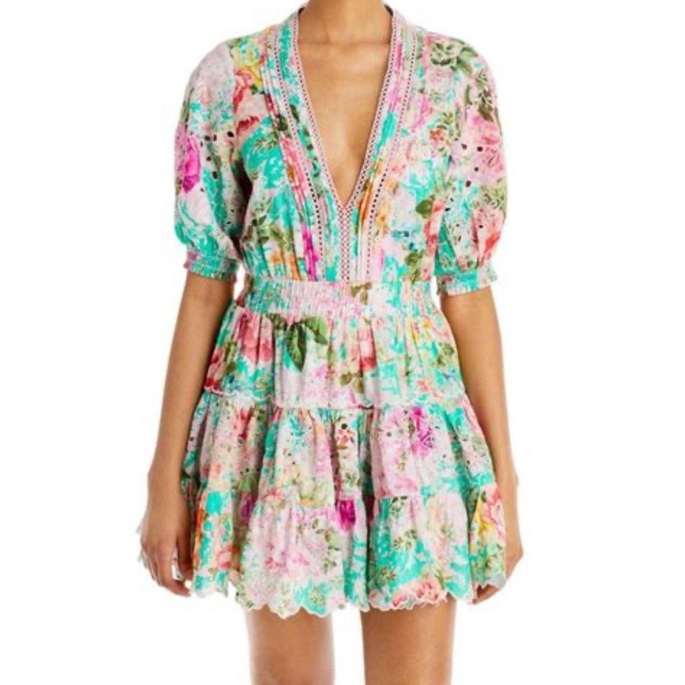 Hemant & Nandita Ank Plung embroidered mini dress